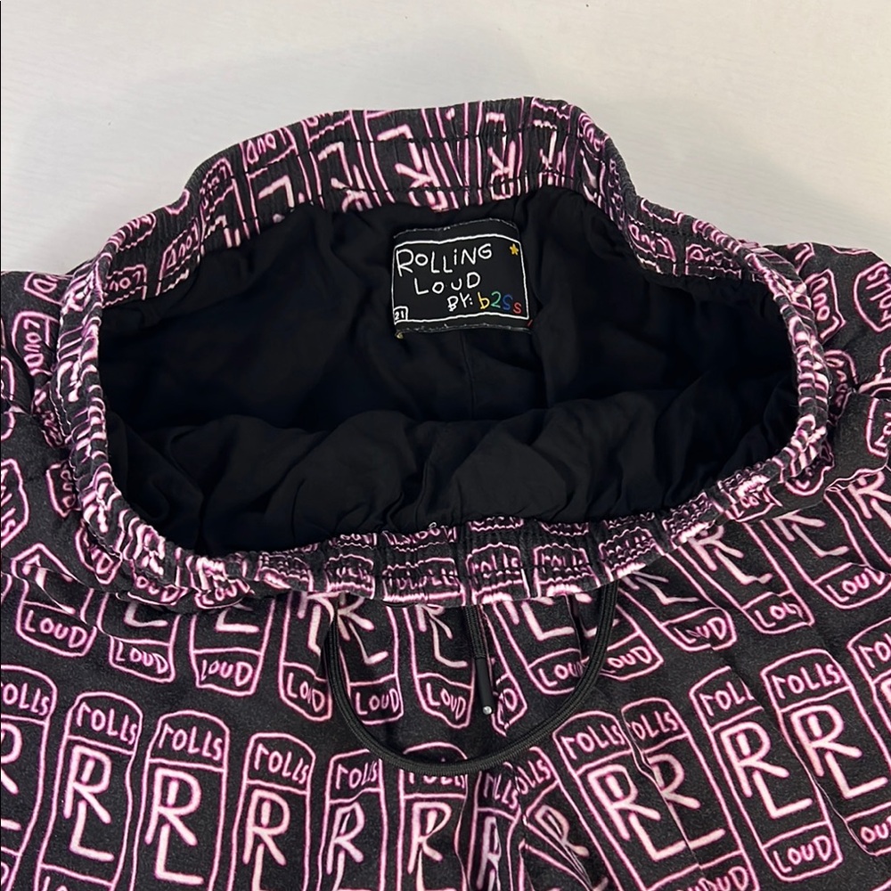 Urban Outfitters Rolling Loud B2ss Black and Pink Geometric Print Shorts - Picture 3 of 8